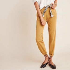 NWT Anthropologie Scout Pleated Straight Leg Ankle Pants 29 Honey